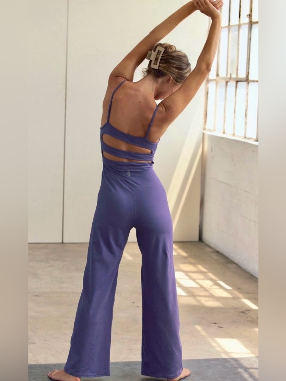 NWT FP MOVEMENT by Free People Up At Night Onsie Graphite size M - Picture 2 of 7